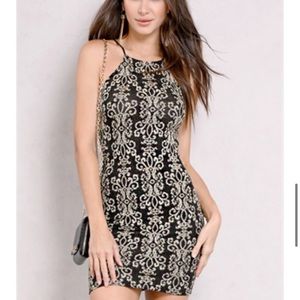 NWT! Little Black Dress with GOLD from PAPAYA